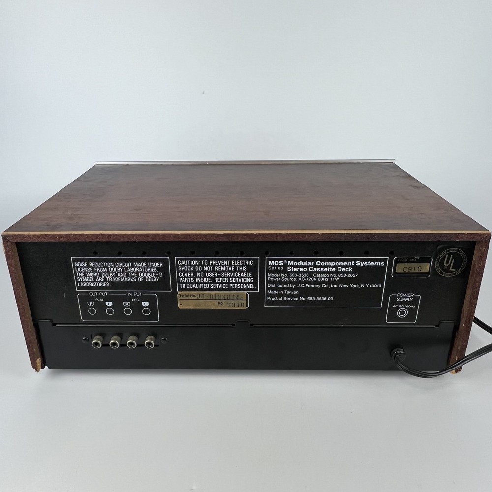 Modular Component Systems MCS 3536 Vintage Cassette Deck – Powers On As-Is