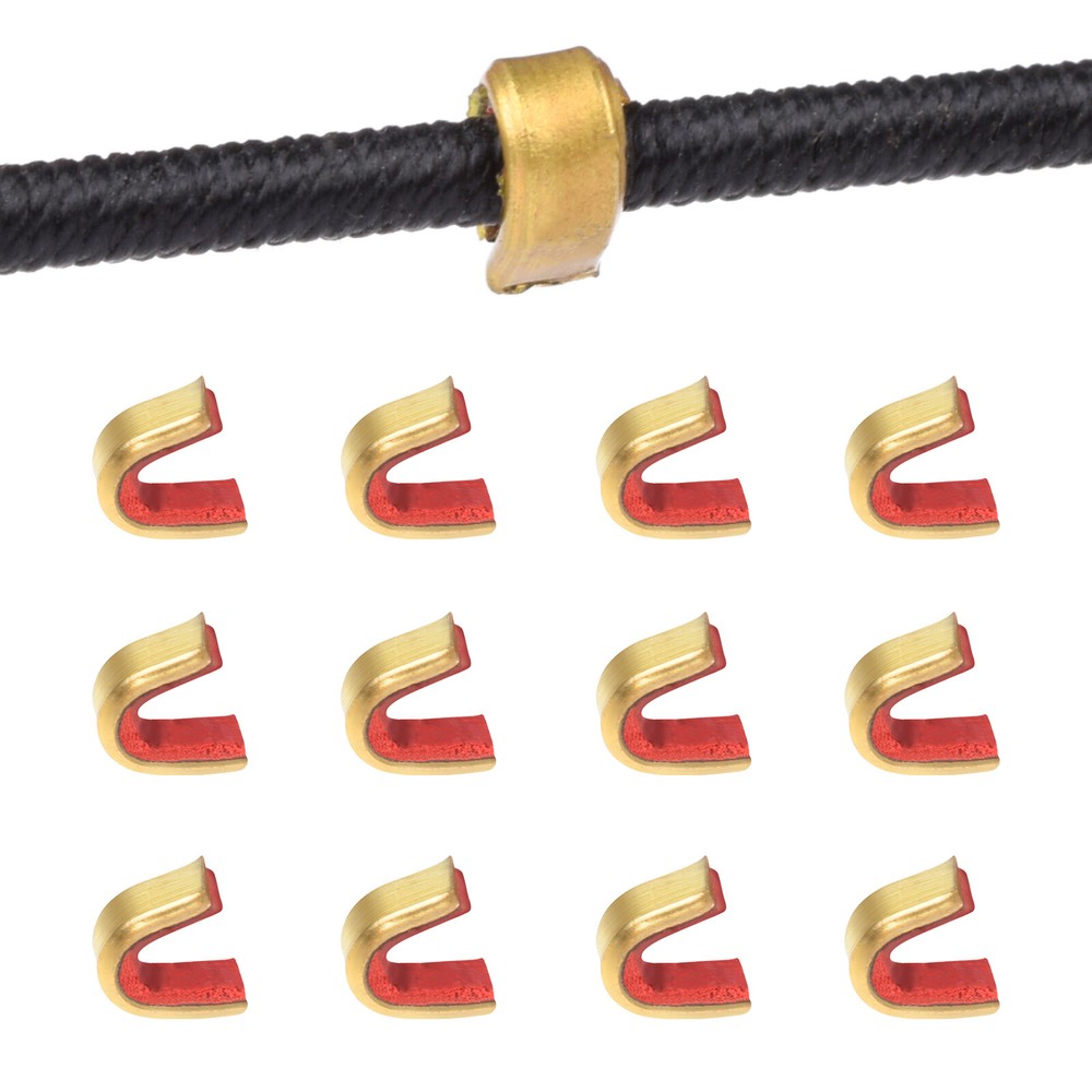 6X Archery Bow String Nock Sets M Size Protect Brass Buckle Clip Nocking Points