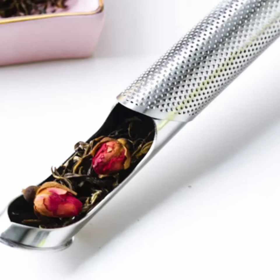 Stainless Steel Tea Infuser Stick Loose Leaf Diffuser Strainer Hook Handle