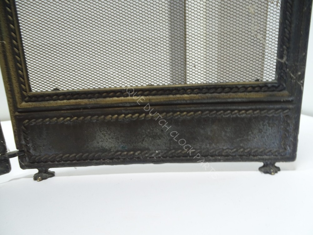 VINTAGE FIREPLACE SCREEN 4 PANELS WITH DRAGONS HEADS