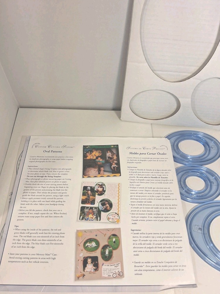 Creative Memories Custom Cutting System 4 Oval Pattern Template Scrapbooking Set