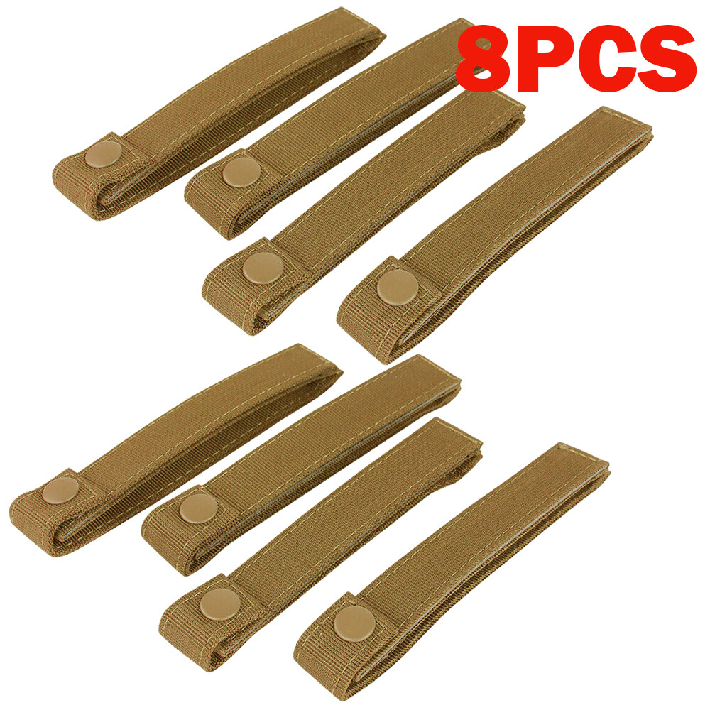 8PCS 6" MOD MOLLE PALS Modular Web Gear Replacement Tie Straps Brown