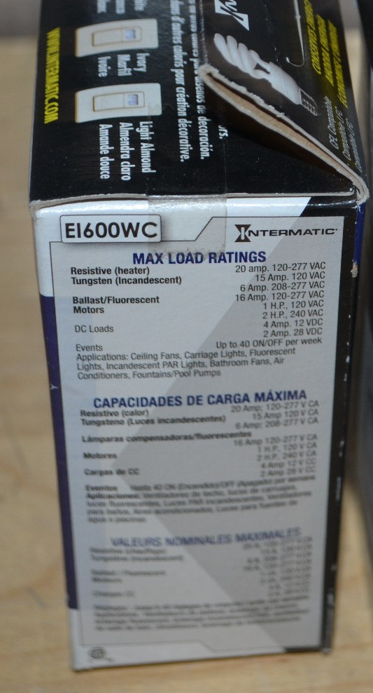 Intermatic ~ EI600WC ~ 20A 120-277VAC Programmable Timer Heavy-Duty White ~ (v)