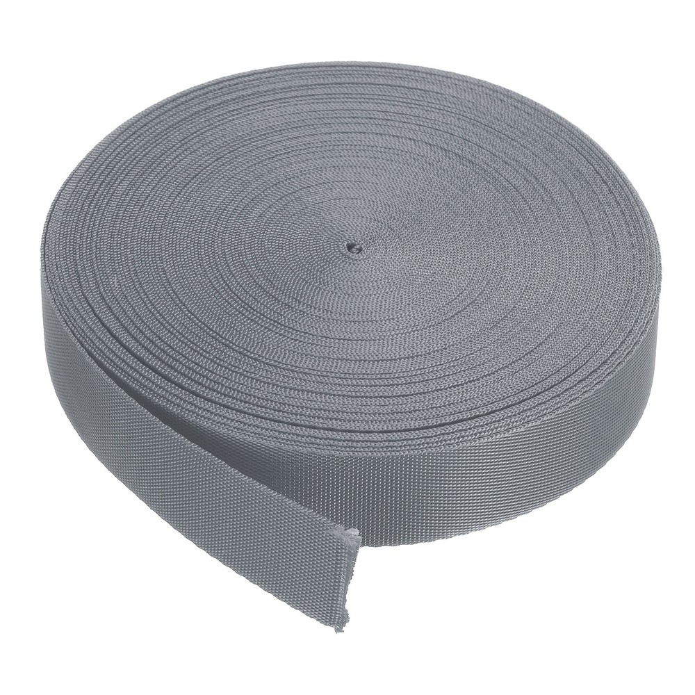 Flat Nylon Webbing Strap 1 Inch 10 Yards Light Grey for Backpack, Luggage-rack