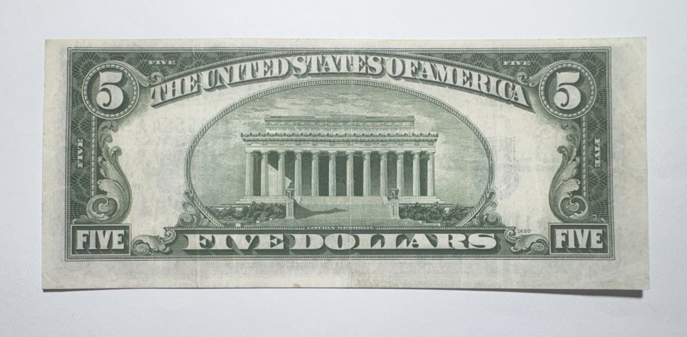 1934 B $5 Dollar Silver Certificate Blue Seal Star Note