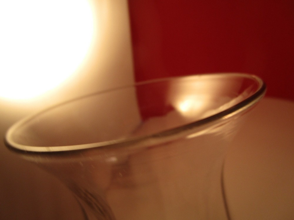 Vintage Clear Glass Ribbed Panel Carafe Vase