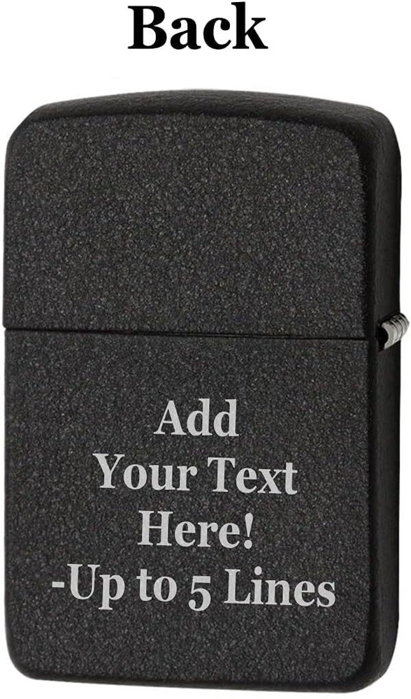 Zippo Lighter- Personalized Engrave Wolf WolvesZippo Lighter Black Crackle 29863