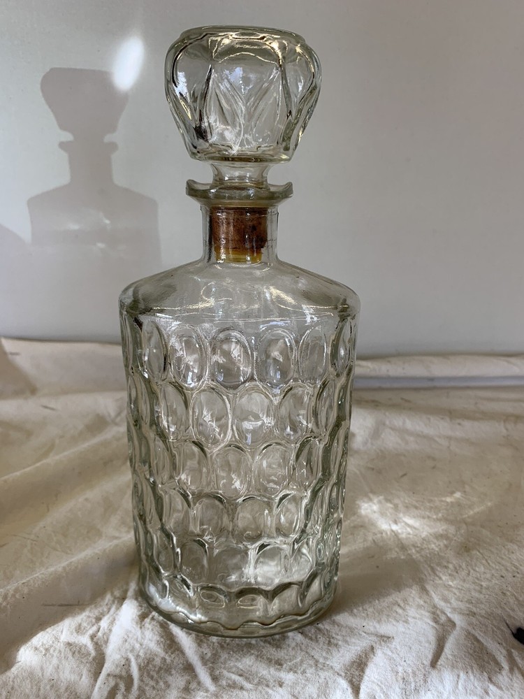 Midcentury Clear Glass Decanter