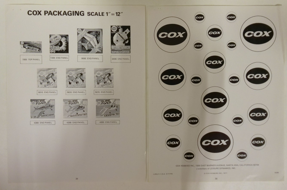 RARE Cox 1978 Cut & Paste Line & Screen Photo Ready Artwork Repro Catalog