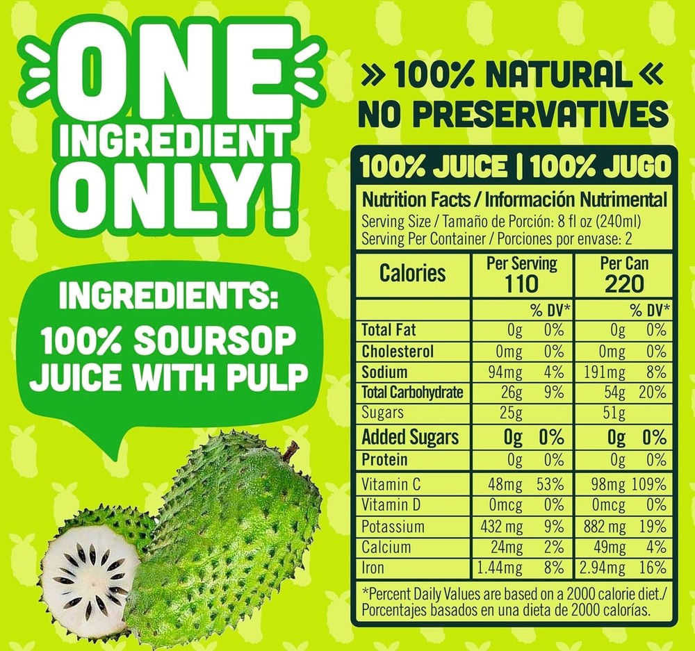 Tropical Soursop Beverage, Not From Concentrate