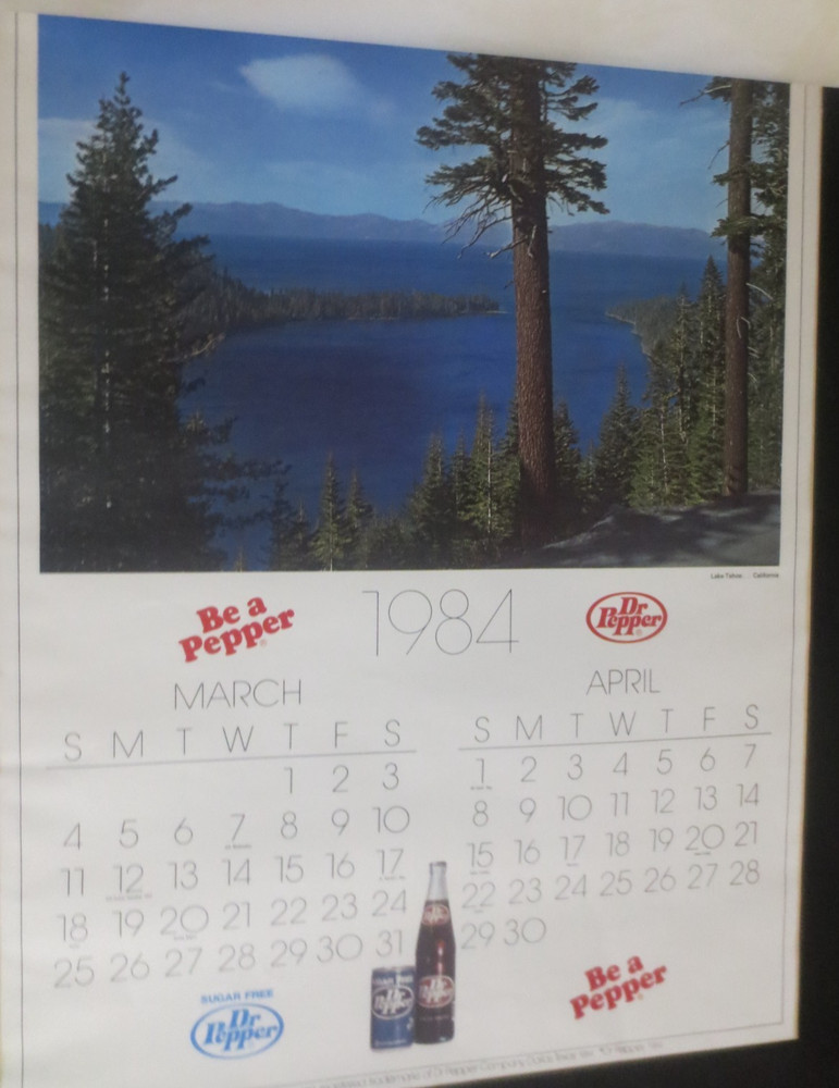 Dr Pepper 1984 Calendar Be a Pepper