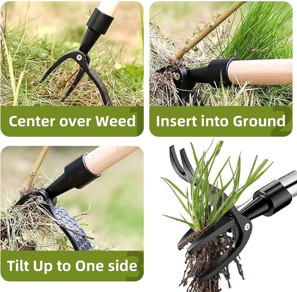 Weeder Puller Stand Up Weed Tool with Handle Garden Outdoor Root Remover Killer