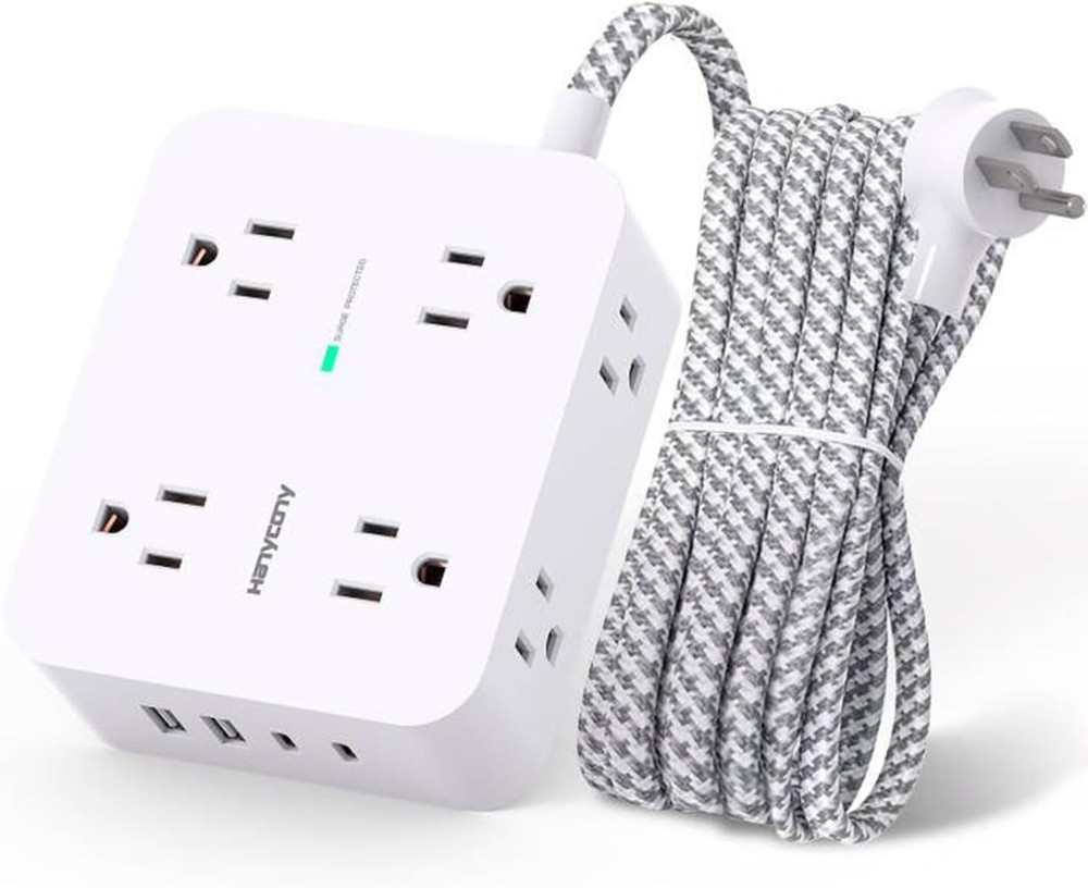 Surge Protector Power Strip USB (2 USB C) Charging Ports, Multi Plug