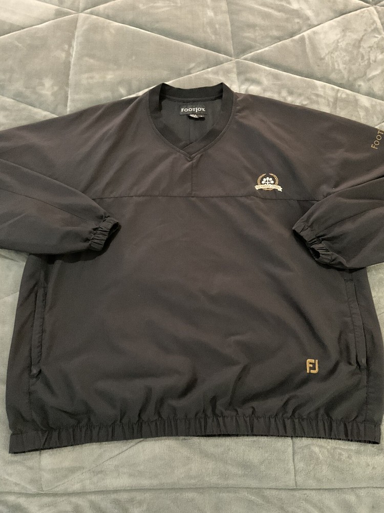 FootJoy Black Pull Over V Neck L/S Pullover Jacket Large Men's Hackberry Creek