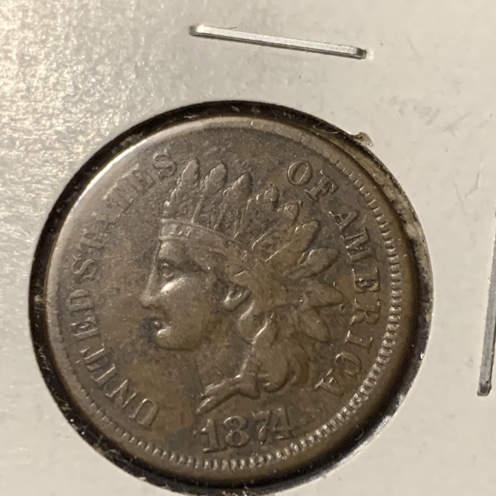 1874 INDIAN HEAD CENT ~ VF Details!