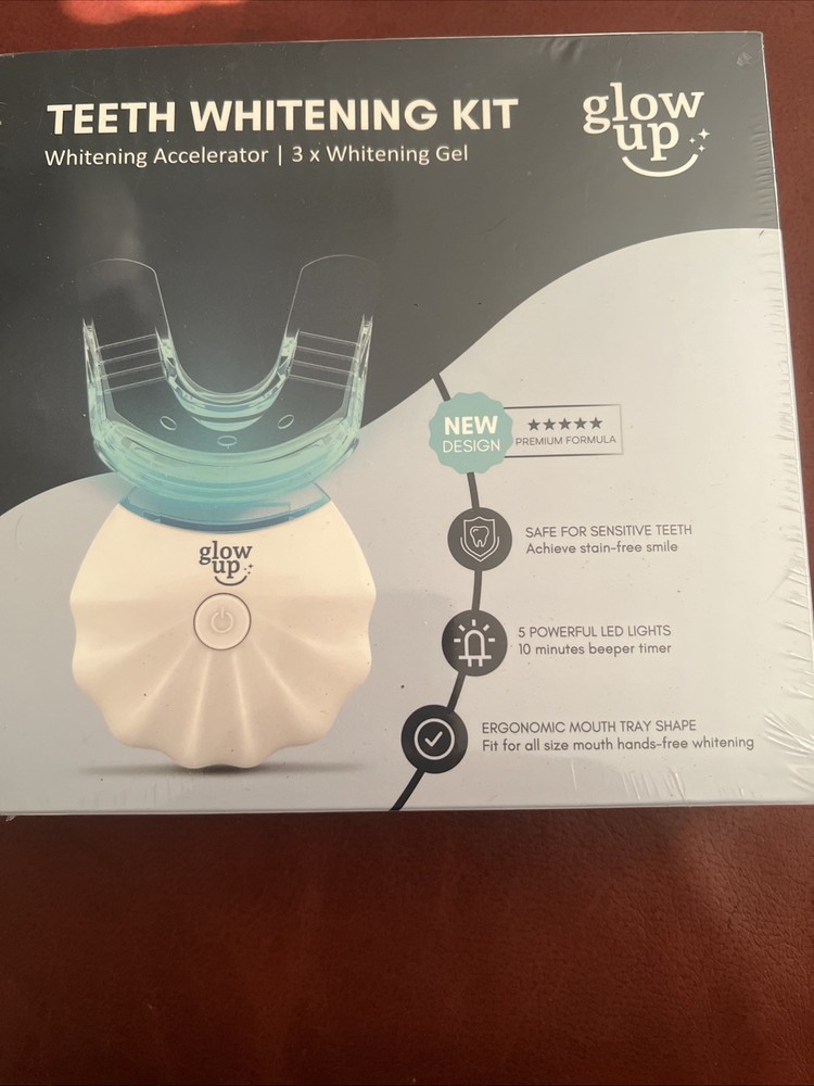 Glow Up Teeth Whitening Kit with UV Light (Refillable) See Des