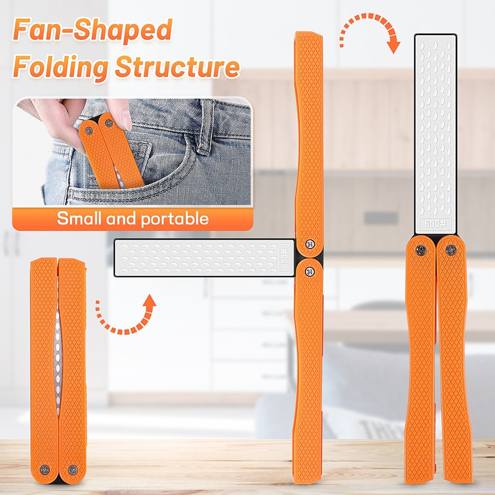 Sided Sharpener, Handheld Fine Coarse Diafold Blades Sharpening1407