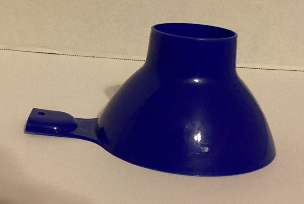 Vintage Large Canning Funnel Blue Plastic 2” Opening 5” Diameter
