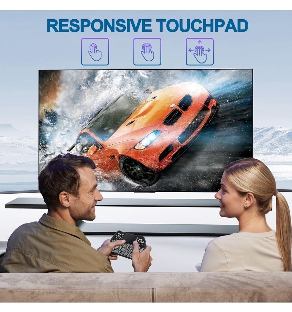 Mini Wireless Keyboard Touchpad Mouse Rechargable Battery ANDROID TV Xbox Pc