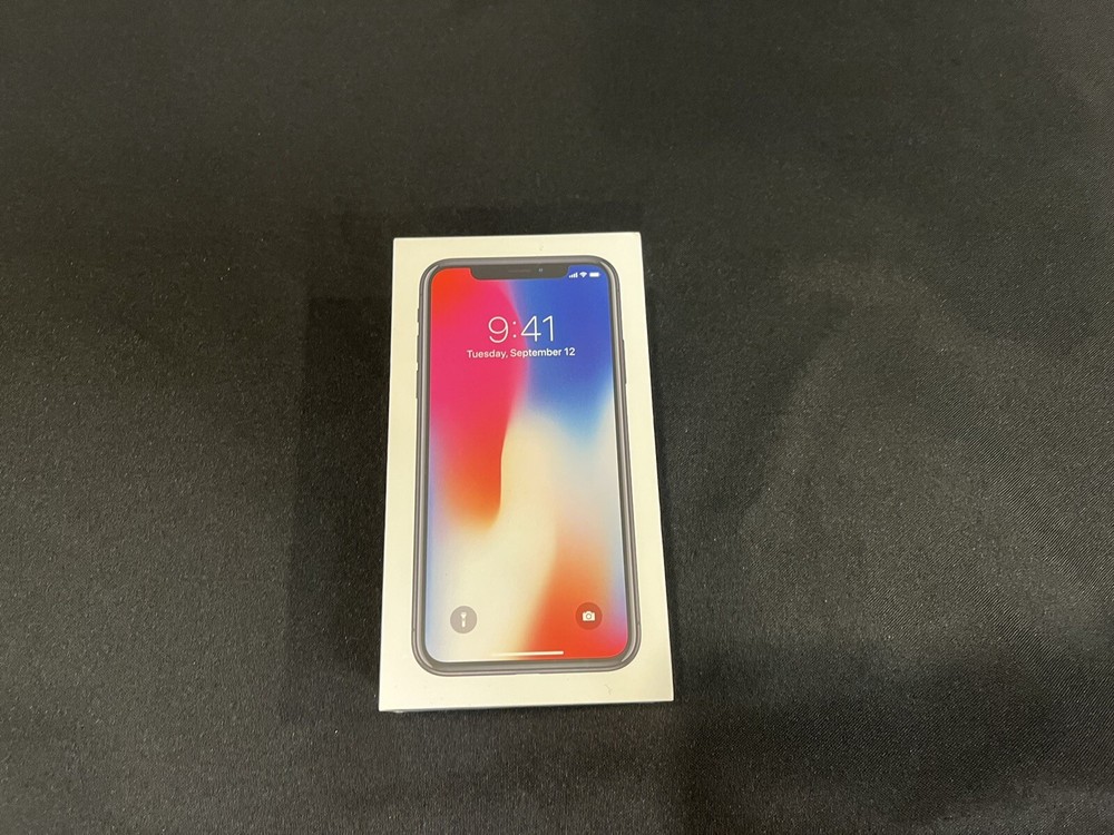 *EMPTY BOX* Apple iPhone X Space Gray 64G W/ Manual, Stickers & SIM Removal Tool