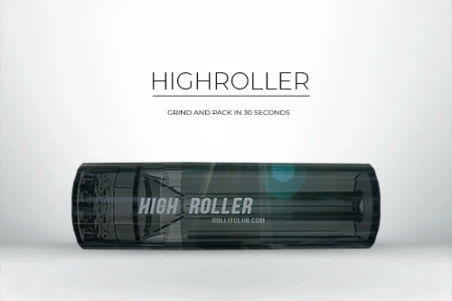 CLEAR HIGHROLLER Herb Grinder & Cone Loader | Portable Pre Roll Cone Filler | SM
