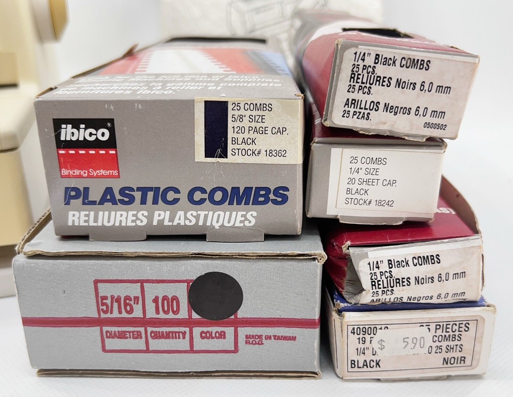 GBC IMAGE-MAKER 2000 Comb Binding Machine Plus 6 Partial Boxes of Binders