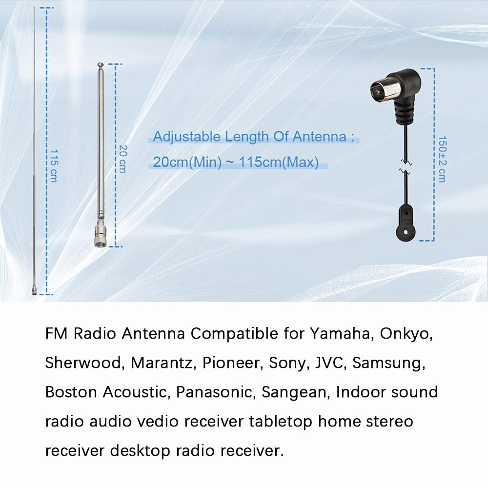 Superbat Telescopic FM Antenna for Stereo Receiver kit