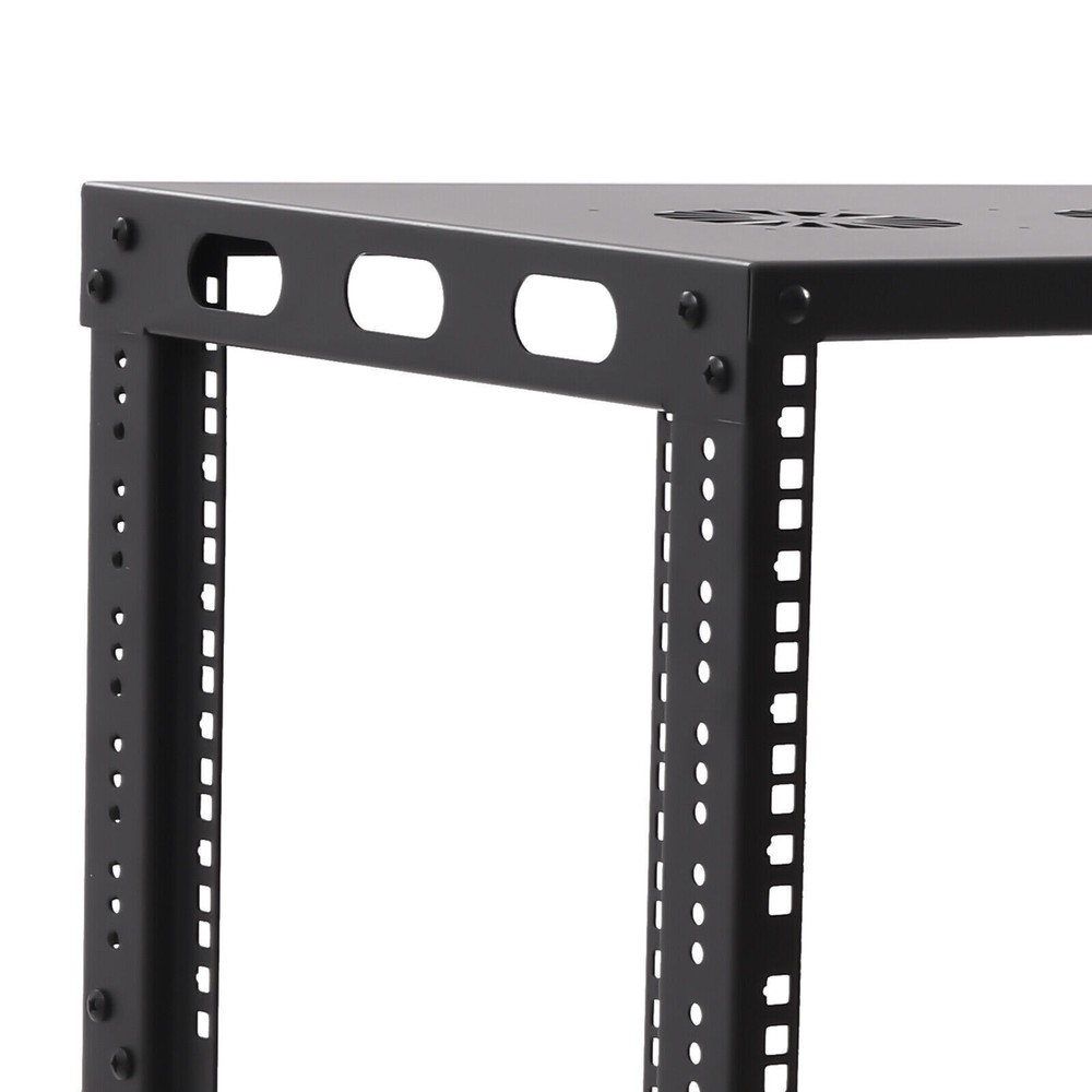 18U 4 Post Open Frame Network Server Rack Holder on Caters Adjustable 0-31.5"
