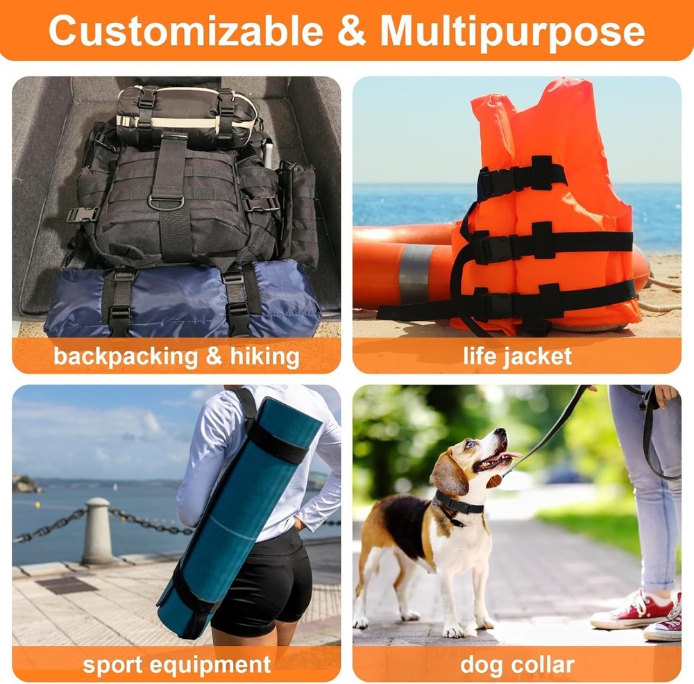 Heavy Duty Nylon Webbing Strap and Buckle Set for DIY Projects