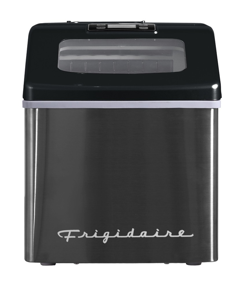Frigidaire, 40 Lbs. Countertop Ice Maker, Sqauer Clear Shaped Ice, Black