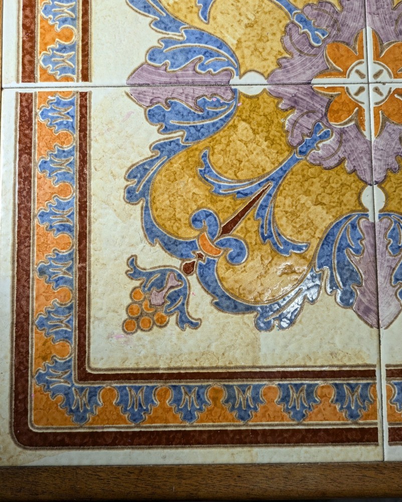 Vintage Mid Century Danish Modern Tile Top Heavy Solid Teak Wood Table