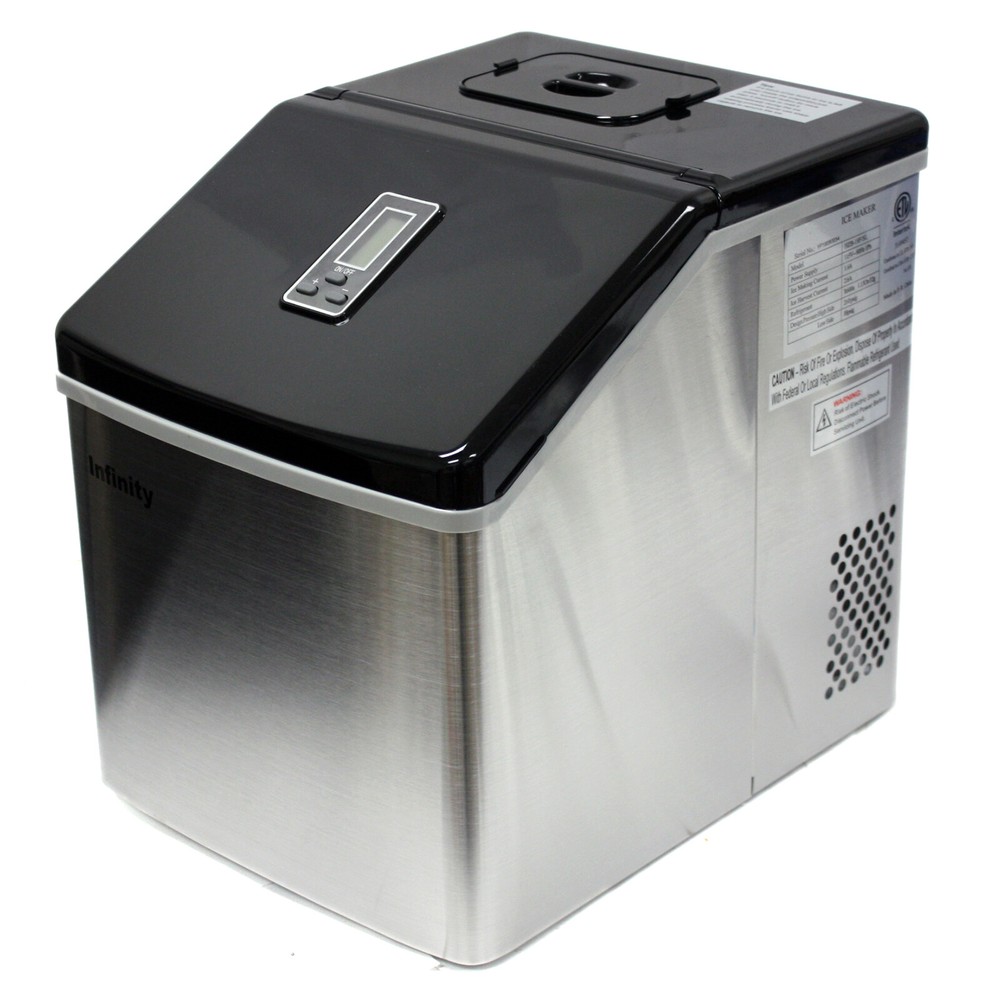 39 Lbs/Day Portable Table Top Ice Maker Making Machine Stainless Steel 24pc Cube