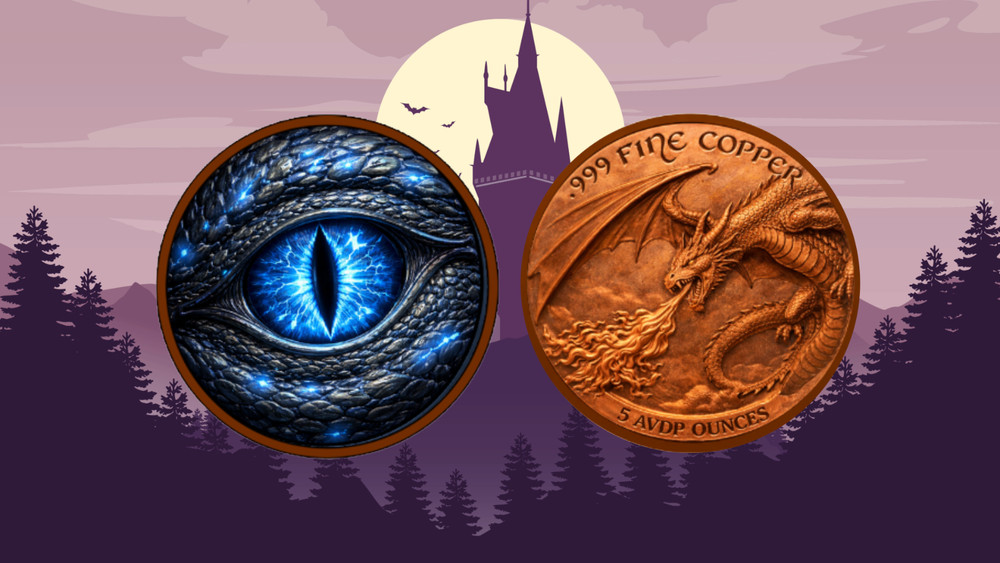 Ice Dragon's Eye Colorized 5 oz Copper Round (PRE-ORDER)