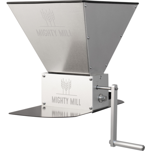 Mighty Mill 3 Roller Grain Mill | Stainless Steel Knurled Rollers | Adjustable G