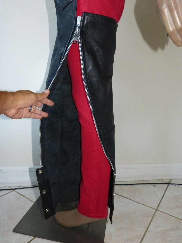 FIRST BLACK LEATHER CHAPS SZ XXS