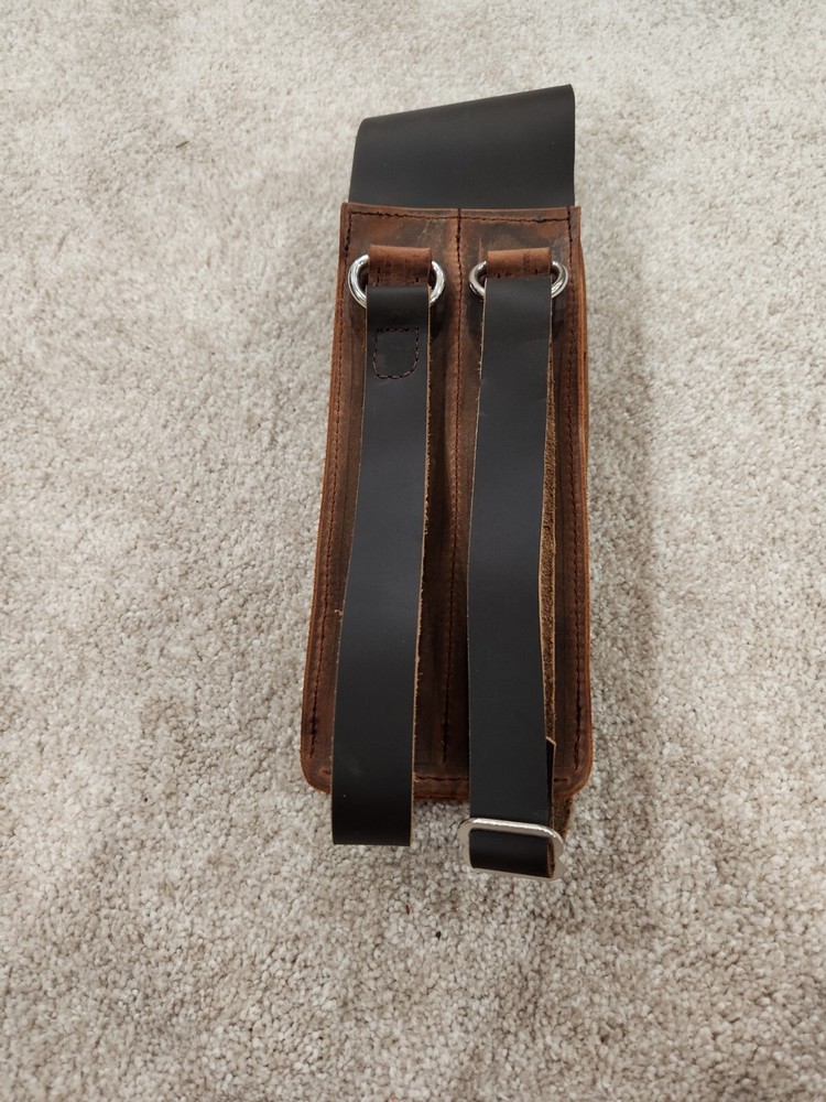 Yoder409 handcrafted leather double trumpet turkey call holster wingbone