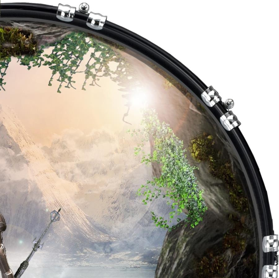 20" Custom Bass Kick Drum Front Head Graphic Graphical Warrior 2