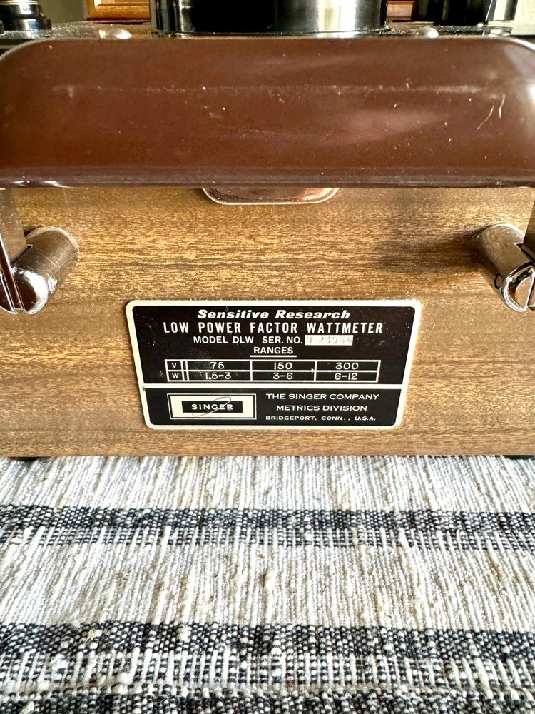 Vtg Portable Singer Single Phase Low Power Factor Wattmeter