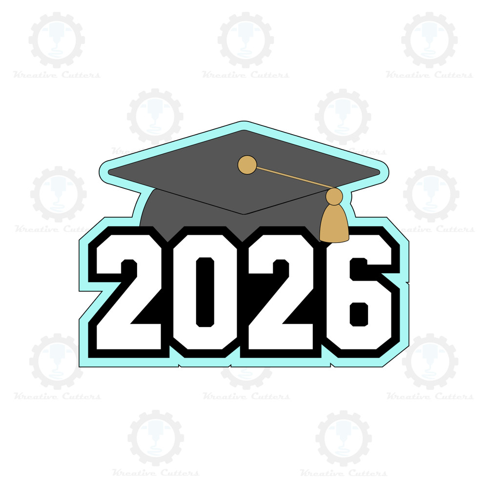 2026 Graduation Cap Cookie Cutters