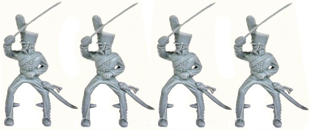 Timpo Recast 12 Prussian Light Cavalrymen - 54mm unpainted plastic