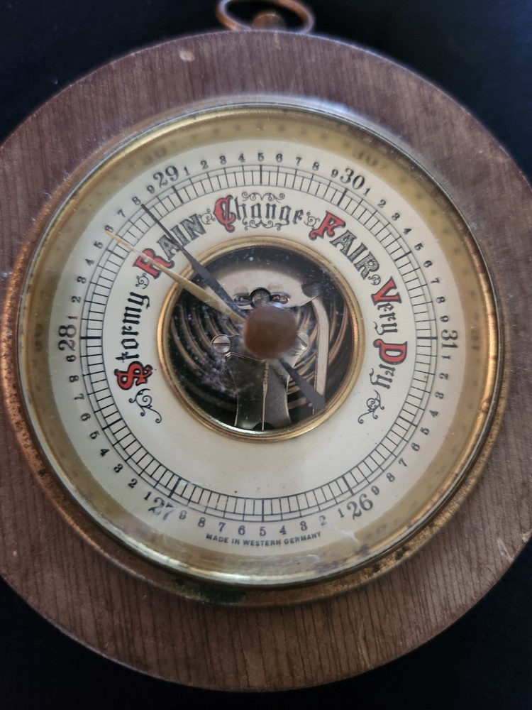 Vintage German Aneroid Barometer Round Wall Mount Untested
