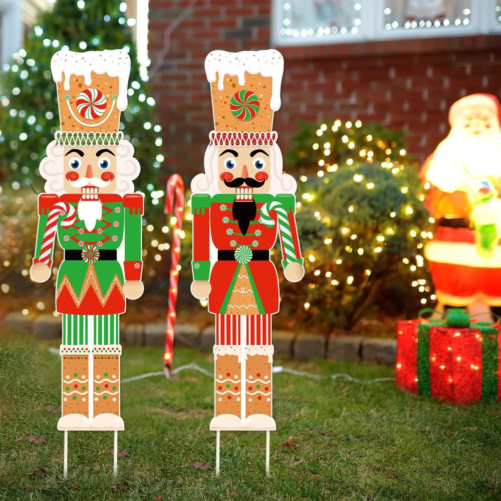 Capoda 2 Pcs Outdoor Nutcracker Christmas Decorations Large Christmas Nutcracker
