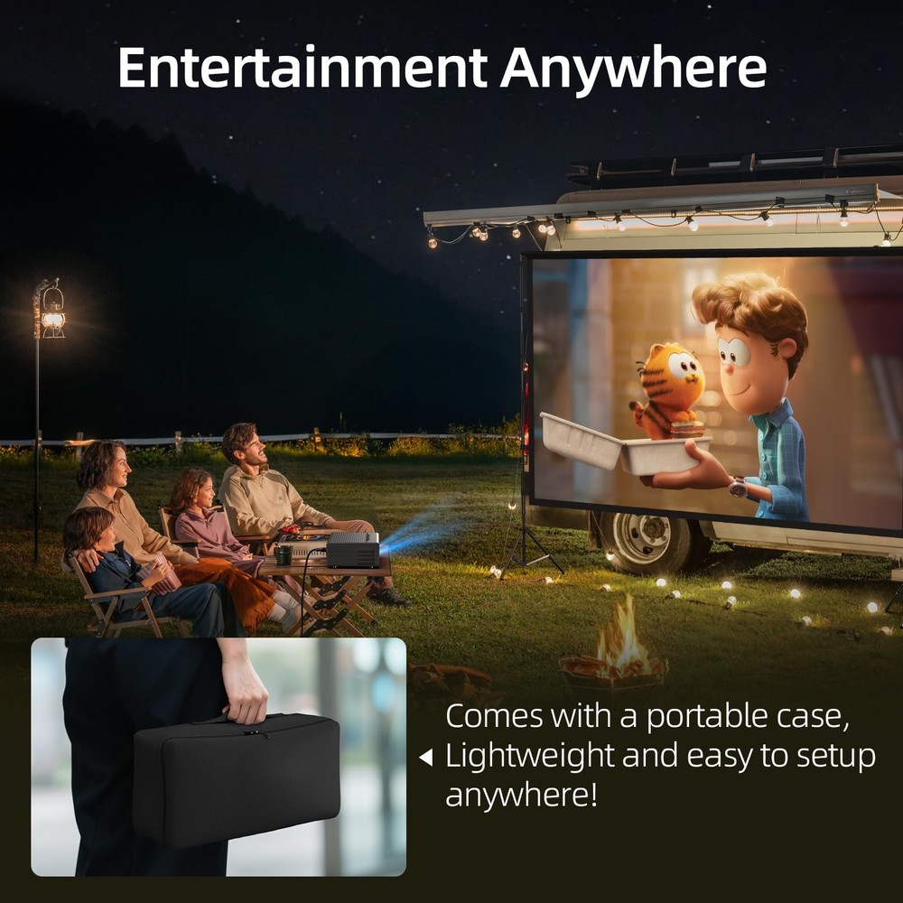 Projector Screen Outdoor, Projector Screens with Stand Portable 120" Foldable...