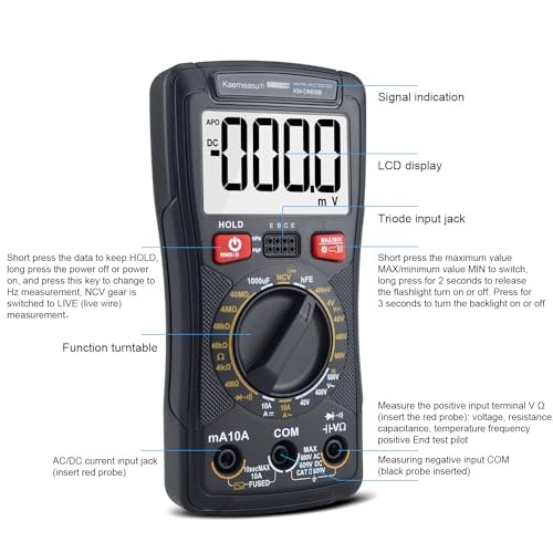 Digital Multimeter Handheld Tester 4000 Counts with NCV Function KM-DM09B