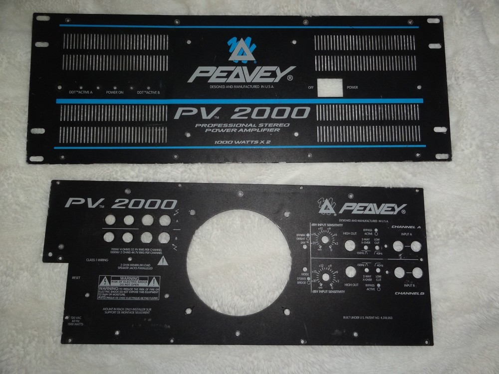Peavey PV 2000 Amplifier Front and Back Panels