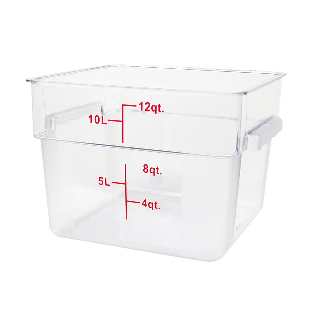 Thunder Group PLSFT012PC 12 Qt Clear Polycarbonate Square Food Storage Container