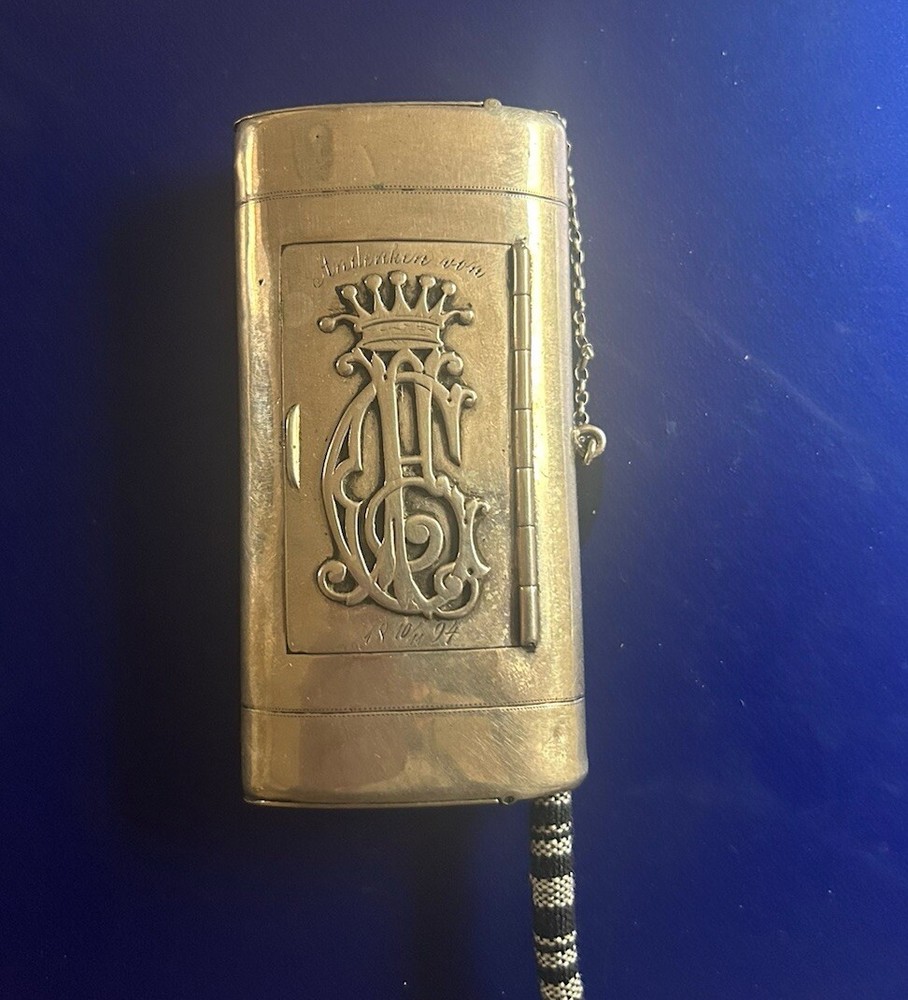 Antique German Silver Cigarette Vesta Case, Custom Made