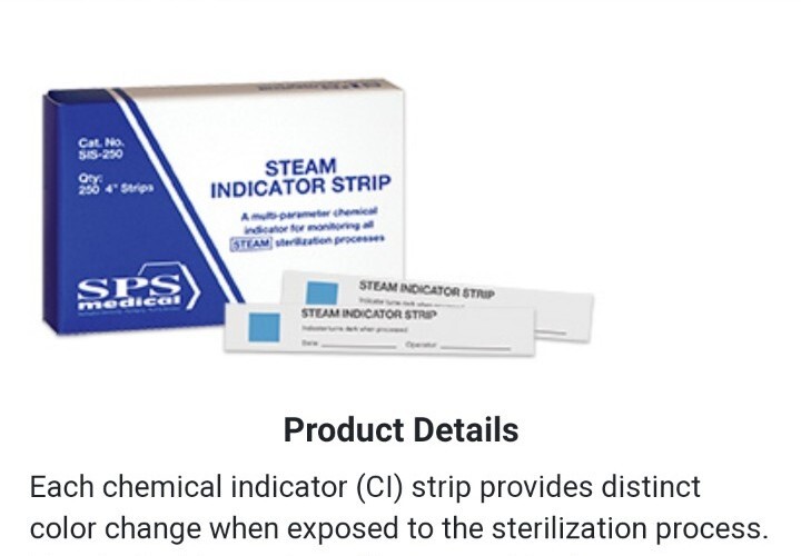 Crosstex Steam Indicator Strips, 4" - Box of 250