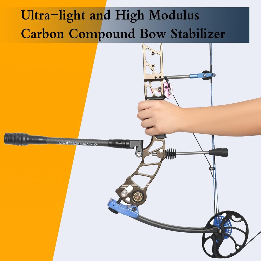 Archery Bow Stabilizer for Compound bow Hunting 3K High Modulus Carbon 8"