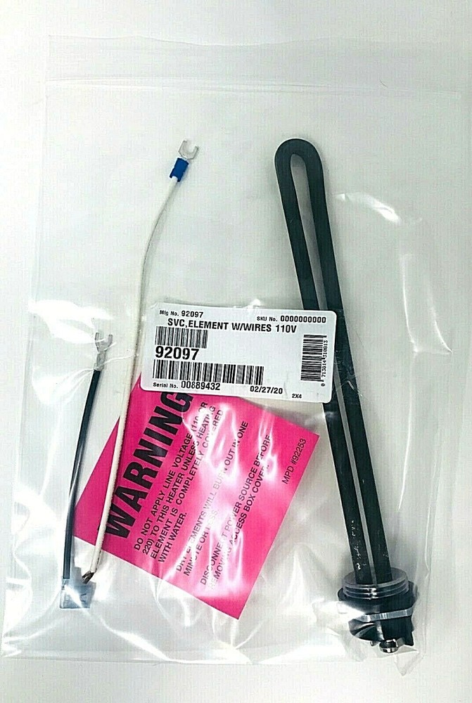 RV Water Heater Atwood Heating Element, Screw In, Gasket, #92097, 120V, 1400W